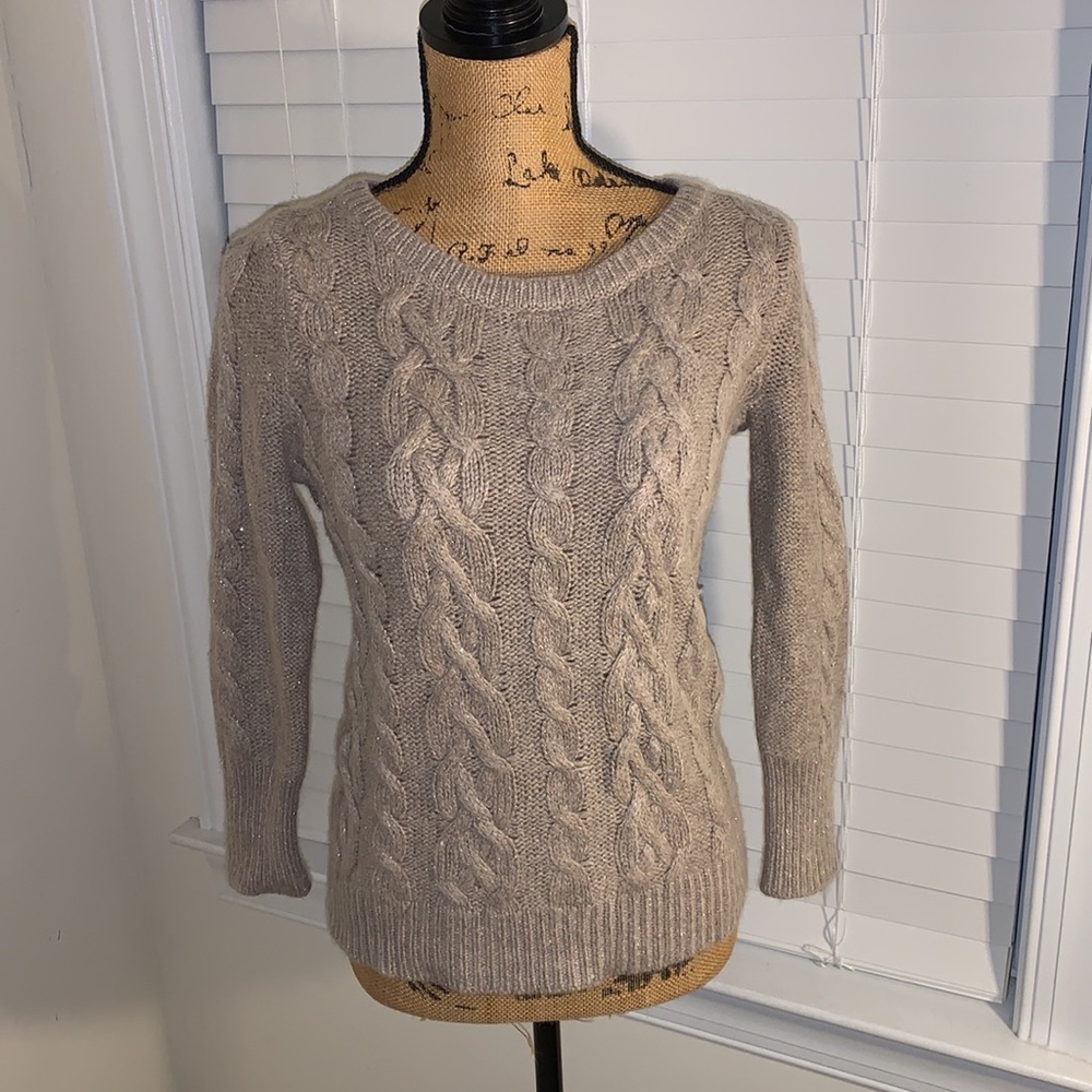 Loft gold cable knit sweater size S